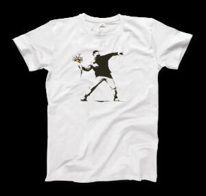 NWOT Banksy Flower Thrower Artwork T-Shirt – Youth XL